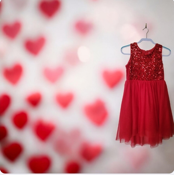Cat & Jack Other - Cat & Jack Red Girls Sequin And Tutu Dress
